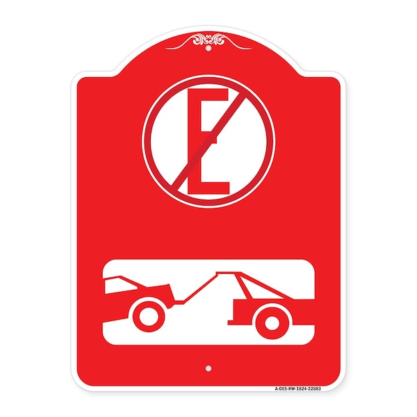 Signmission Spanish Parking Control Sign No Estacionar No Parking, Red & White Alum Sign, 18" H, RW-1824-22883 A-DES-RW-1824-22883 - main